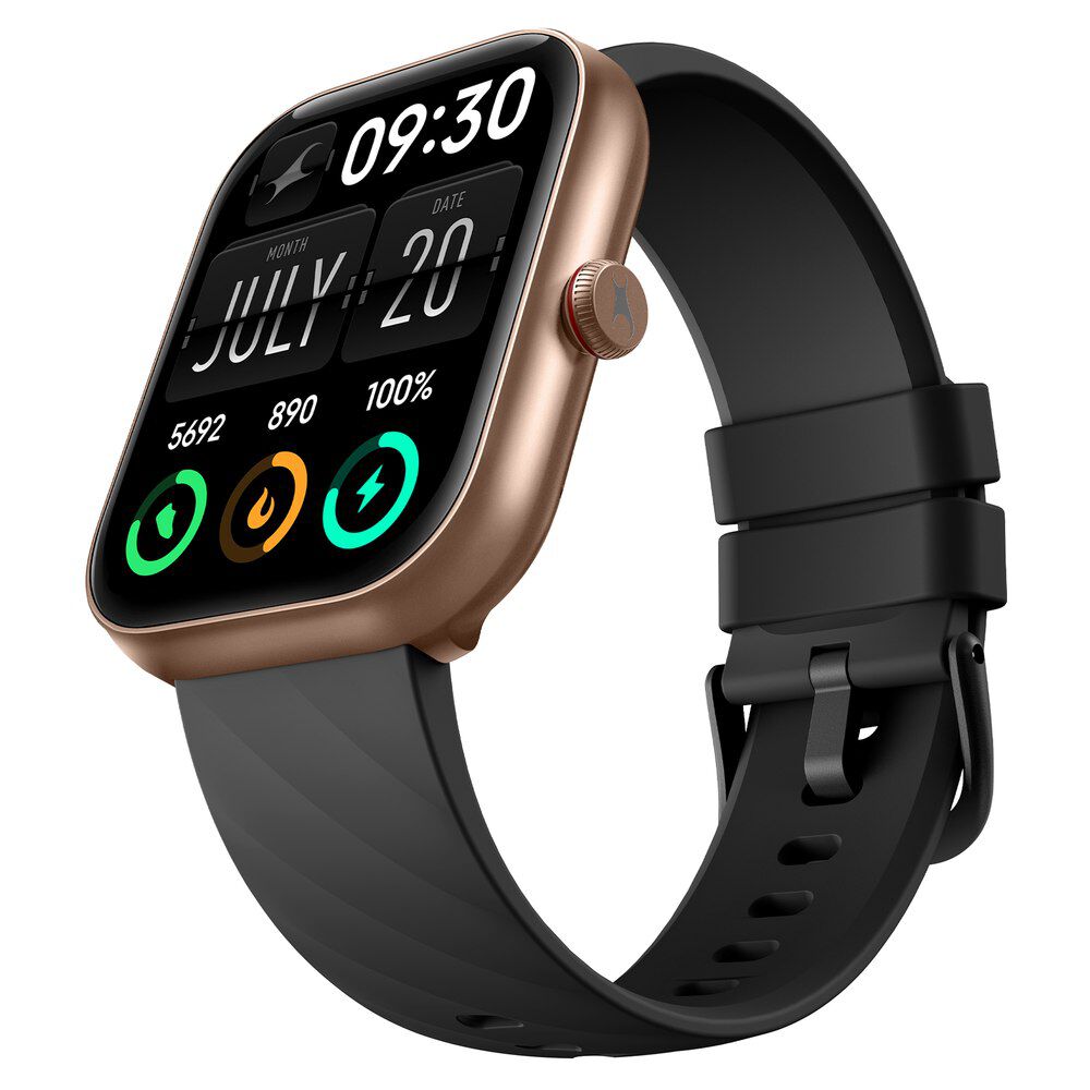 Fastrack Kruz+ 4.85 CM Super HD Display with Functional Crown and Black Silicone Strap Smart Watch for Unisex 38104PP03K