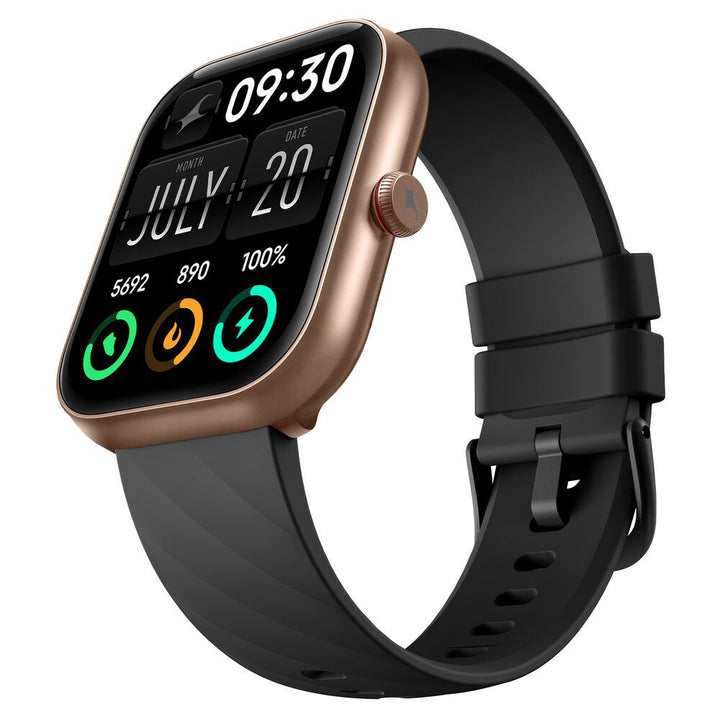 Fastrack Kruz+ 4.85 CM Super HD Display with Functional Crown and Black Silicone Strap Smart Watch for Unisex 38104PP03K