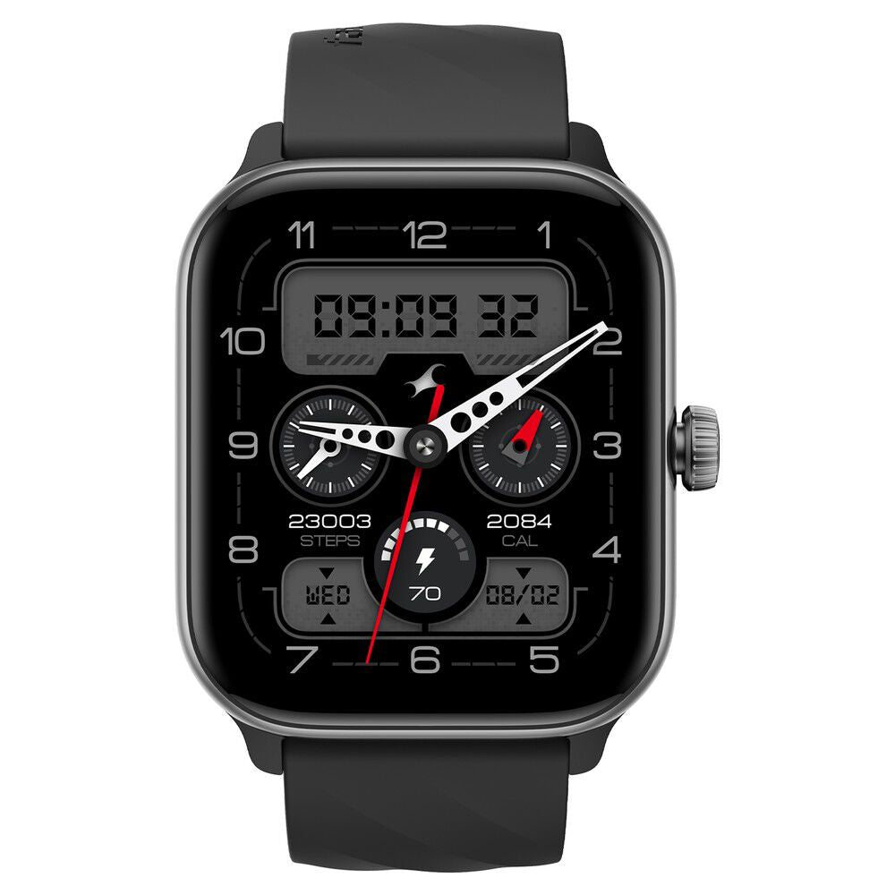 Fastrack Nitro Pro with 4.69 cm AMOLED Display and AOD, Functional Crown, BT Calling Smartwatch with Black Strap 38105PP01