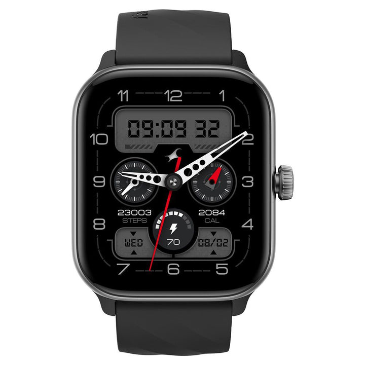 Fastrack Nitro Pro with 4.69 cm AMOLED Display and AOD, Functional Crown, BT Calling Smartwatch with Black Strap 38105PP01