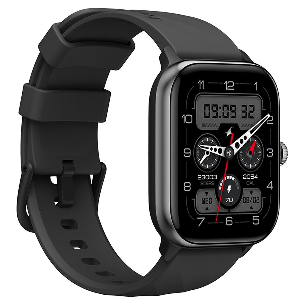 Fastrack Nitro Pro with 4.69 cm AMOLED Display and AOD, Functional Crown, BT Calling Smartwatch with Black Strap 38105PP01
