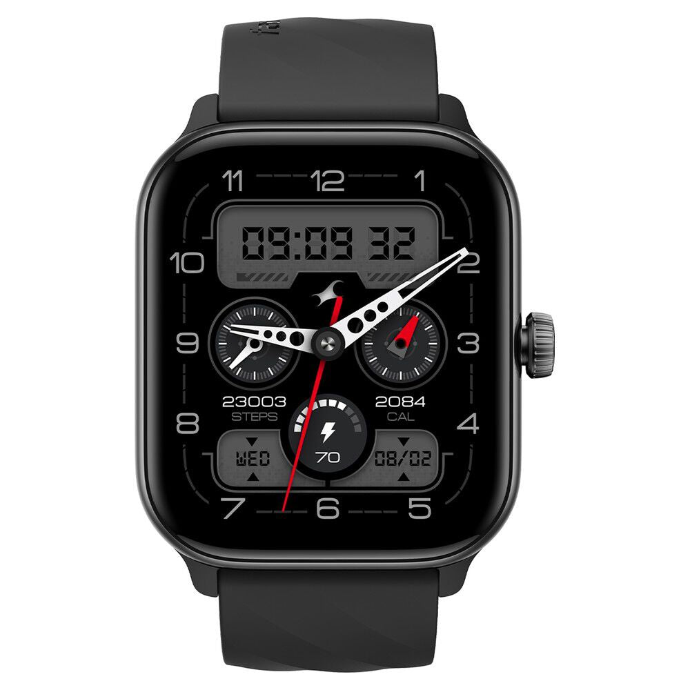 Fastrack Nitro Pro with 4.69 cm AMOLED Display and AOD, Functional Crown, BT Calling Smartwatch with Black Strap 38105PP03