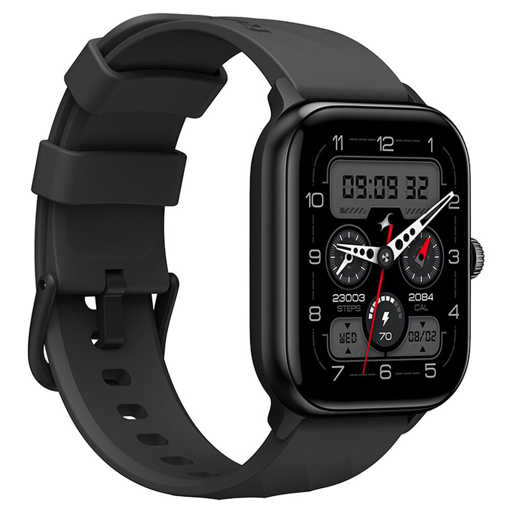 Fastrack Nitro Pro with 4.69 cm AMOLED Display and AOD, Functional Crown, BT Calling Smartwatch with Black Strap 38105PP03