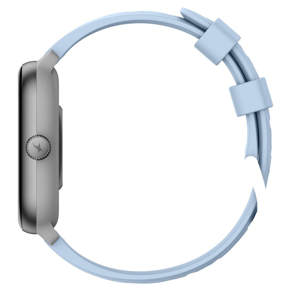 Fastrack Nitro Pro with 4.69 cm AMOLED Display, AOD, Functional Crown, BT Calling Smartwatch with Fluoroscent Blue Strap 38105PP04