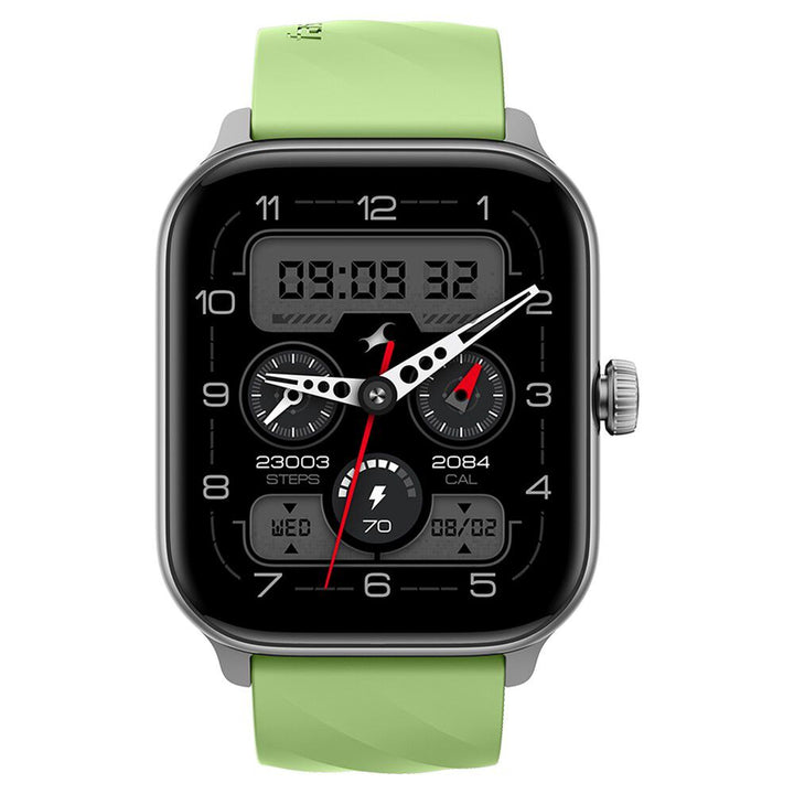 Fastrack Nitro Pro with 4.69cm AMOLED Display, AOD, Functional Crown, BT Calling Smartwatch with Fluoroscent Green Strap 38105PP05