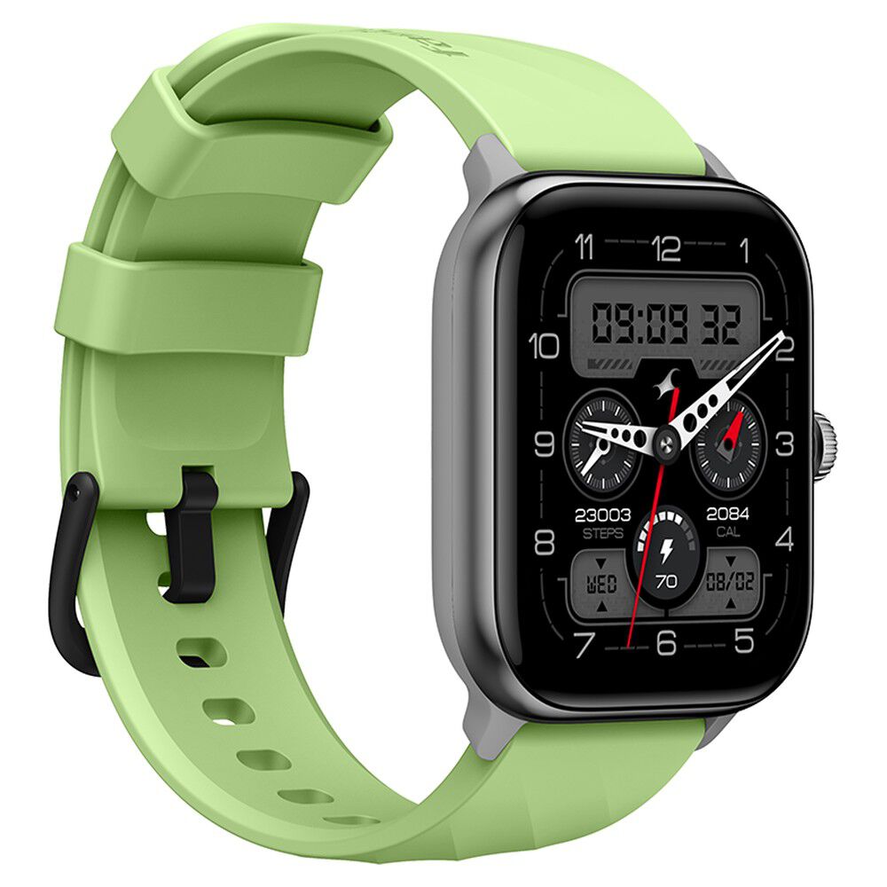 Fastrack Nitro Pro with 4.69cm AMOLED Display, AOD, Functional Crown, BT Calling Smartwatch with Fluoroscent Green Strap 38105PP05