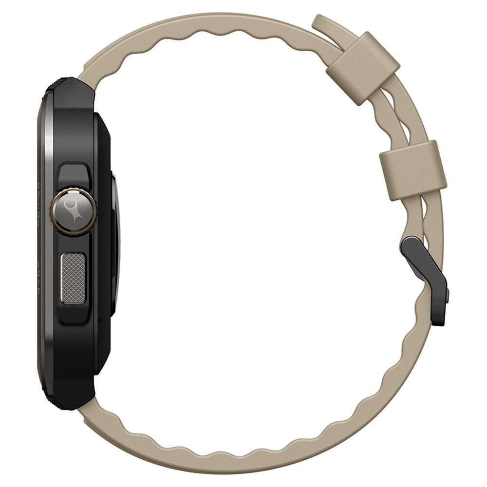 Fastrack Active Pro with 4.69 cm AMOLED Display and AOD, Functional Crown, BT Calling Rugged Smartwatch with Khaki Strap 38106PP02