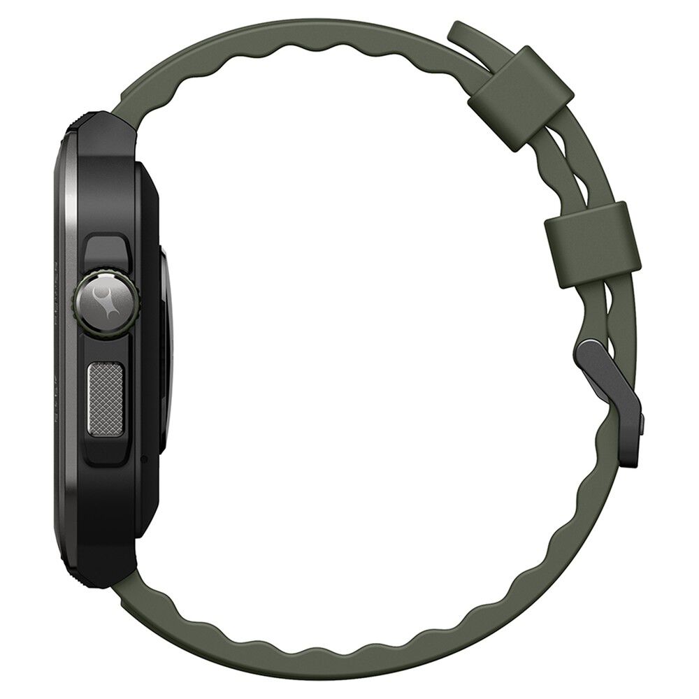 Fastrack Active Pro with 4.69 cm AMOLED Display and AOD, Functional Crown, BT Calling Rugged Smartwatch with Green Strap 38106PP03