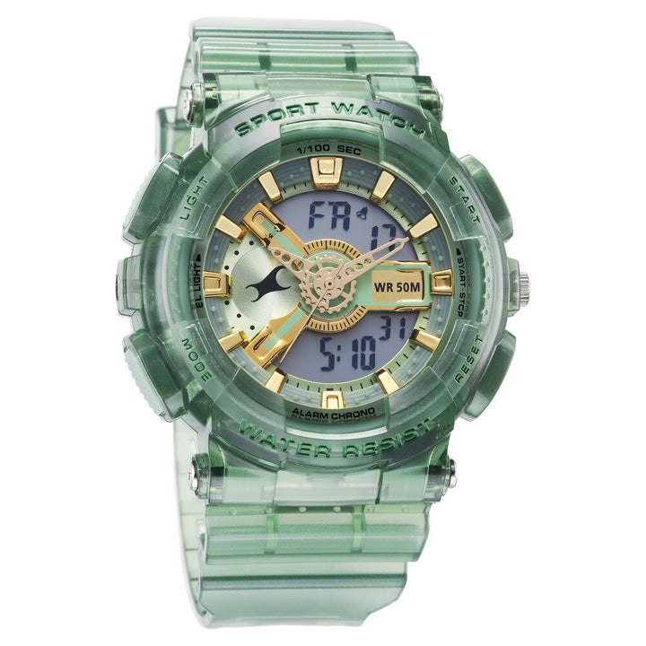 Fastrack StreetStyle Digital Dial Translucent Green PU Strap Watch For Guys 38116PP01