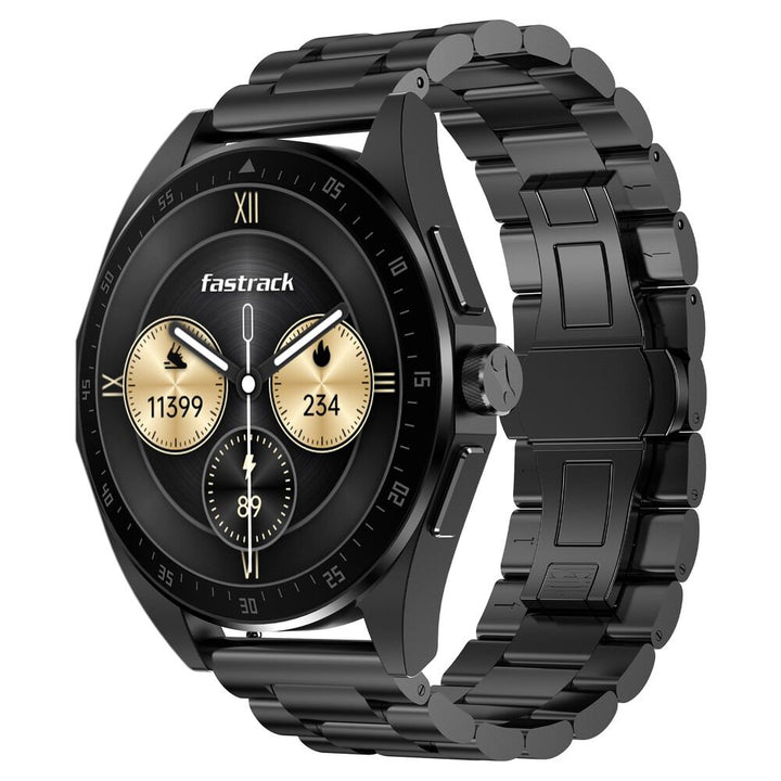Fastrack Radiant FX1 Luxury Metal Smartwatch with 3.6 cm AMOLED Display, SingleSync BT Calling, Functional Crown 38123NM01