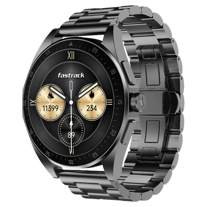 Fastrack Radiant FX1 Luxury Metal Smartwatch with 3.6 cm AMOLED Display, SingleSync BT Calling, Functional Crown 38123QM01