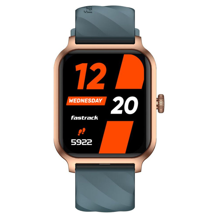 Fastrack Rave FX2 with 4.64 cm UltraVU HD Display, SingleSync BT Calling, Functional Crown with Teal Strap 38138PP03