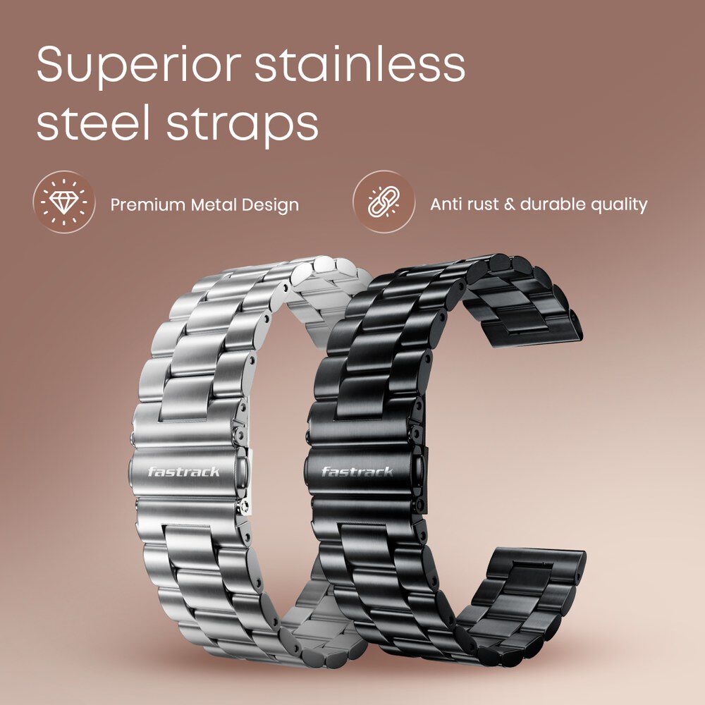 Fastrack Radiant FX2 Luxury Metal Smartwatch with largest 5.1 AMOLED Display with Functional Crown 38140SM01