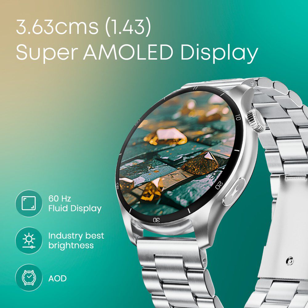 Fastrack Dezire FX1 Pro with 3.6 CM AMOLED Display with Functional Crown,SingleSync BT Calling,AOD,AI Voice Assistant 38142SM01