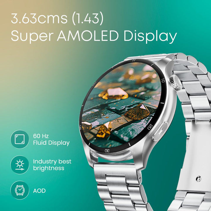 Fastrack Dezire FX1 Pro with 3.6 CM AMOLED Display with Functional Crown,SingleSync BT Calling,AOD,AI Voice Assistant 38142SM01