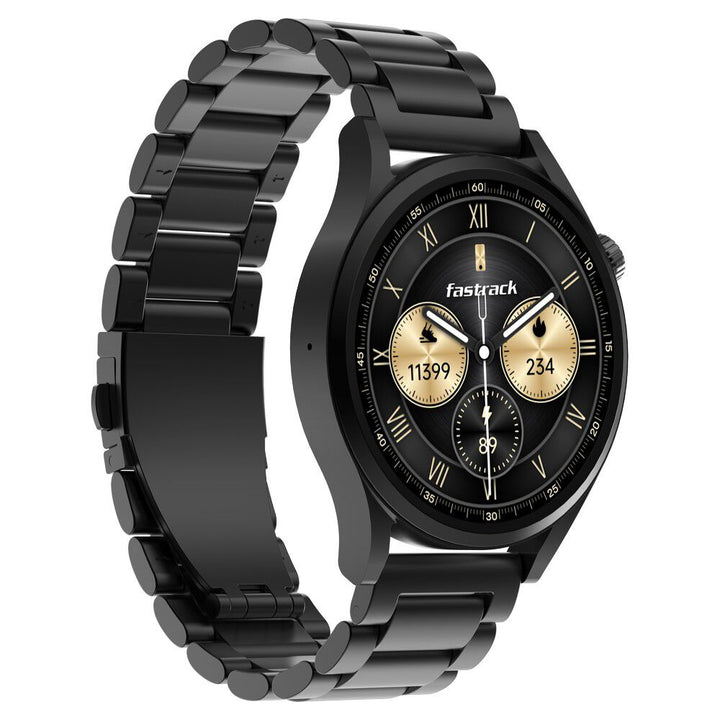 Fastrack Radiant FX4 Premium Metal Smartwatch with 3.8 cm EdgeX AMOLED Display, Functional Crown 38158NM01