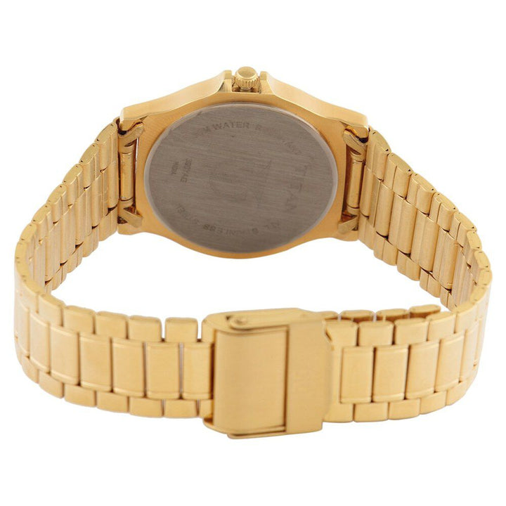 Titan Quartz Analog with Day and Date Champagne Dial Watch for Men-NF390YM03