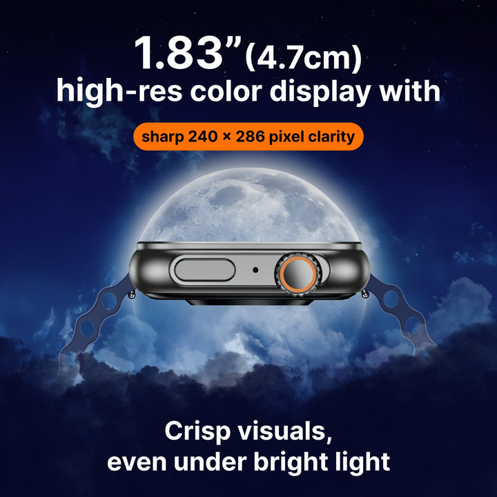 Timex iConnect Edge 1.83"(4.64 cm) Display with Functional Crown and BT Calling Smartwatch For Unisex - TWIXW703T