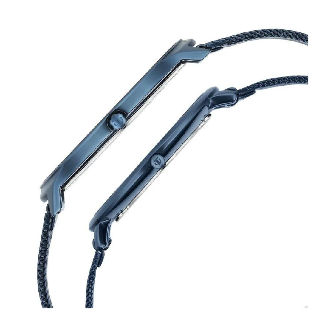 Titan Edge Pair Blue Dial Analog Stainless Steel Strap watch for Couple 18432655QM01 / NS18432655QM01P