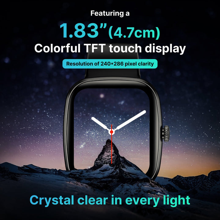 Timex iConnect Calling Ace 1.83"(4.64 cm) Display with Functional Crown and BT Calling Smartwatch For Unisex - TWIXW1100T