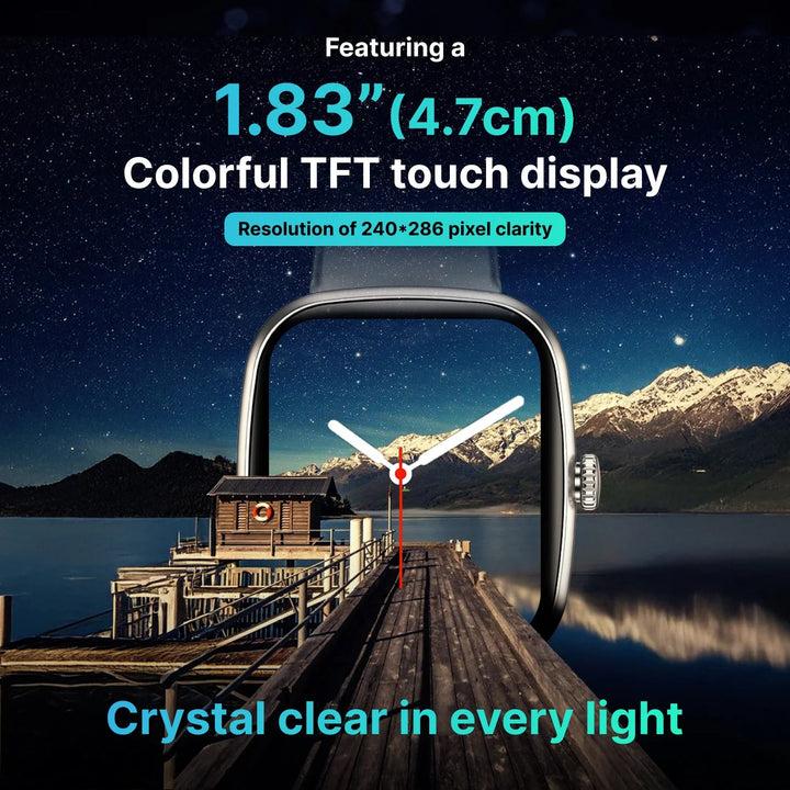 Timex iConnect Calling Ace 1.83"(4.64 cm) Display with Functional Crown and BT Calling Smartwatch For Unisex - TWIXW1102T