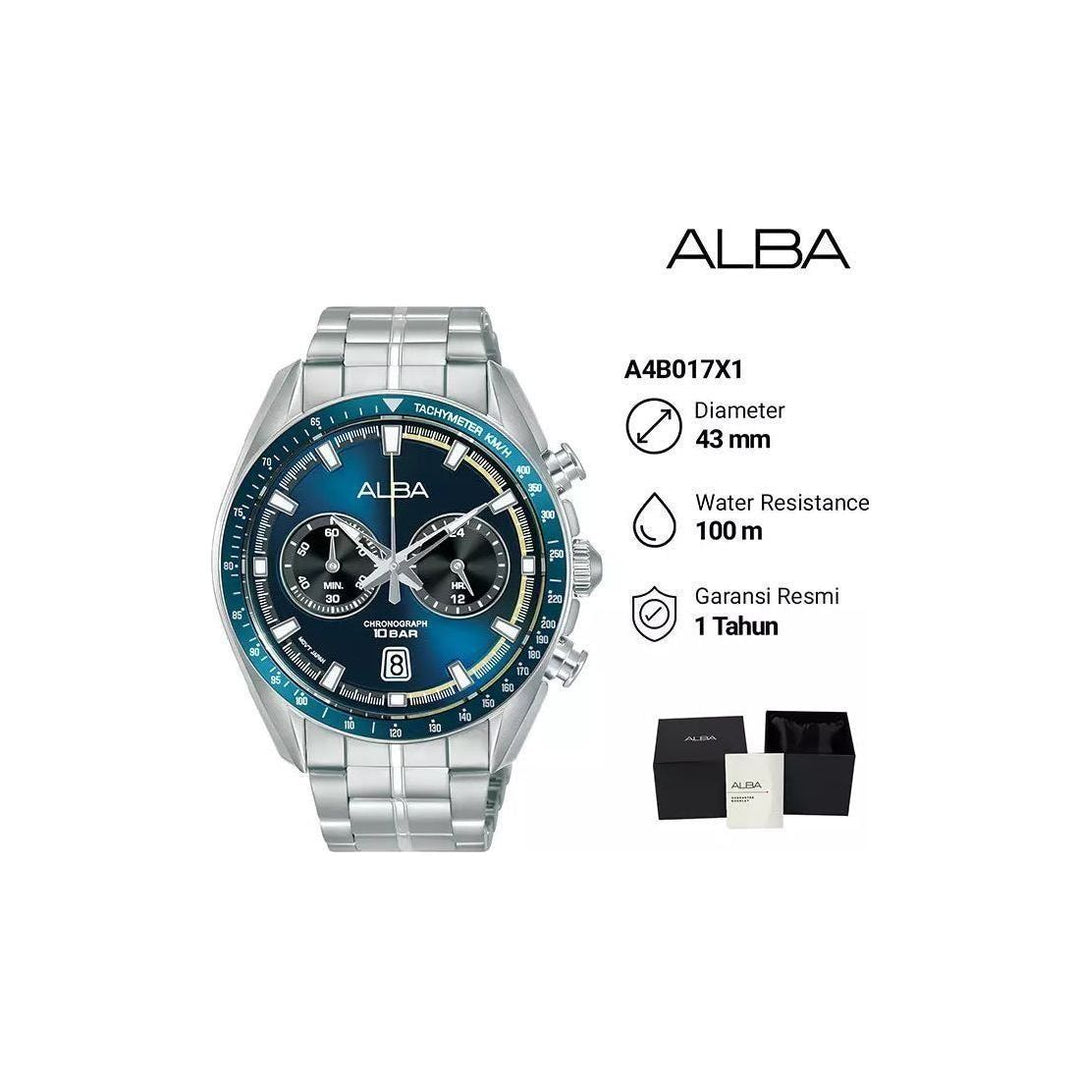 Alba Stainless Steel Men's Signa Analog Blue Dial Watch A4B017X1