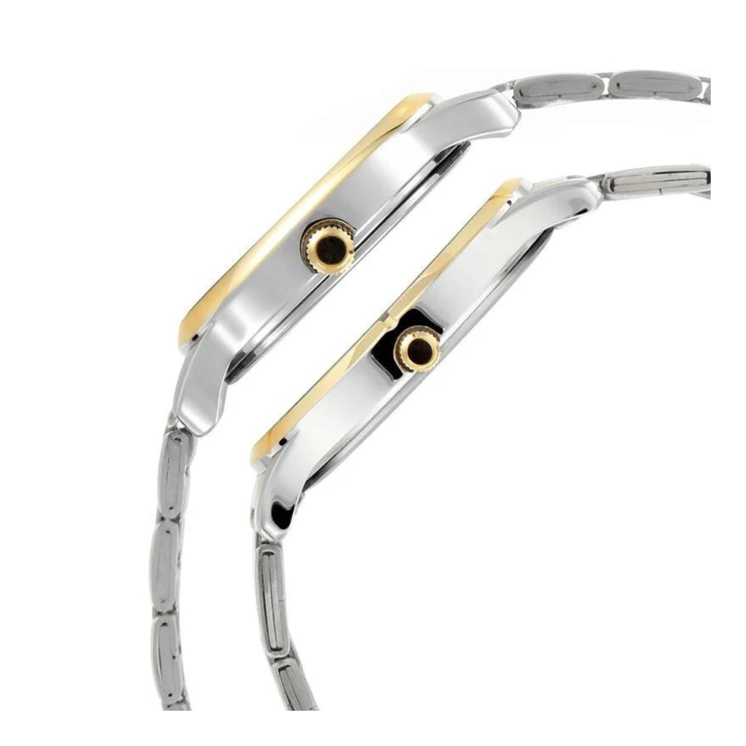 TITAN Bandhan Silver White Dial Stainless Steel Pair Watches NP17752481BM01