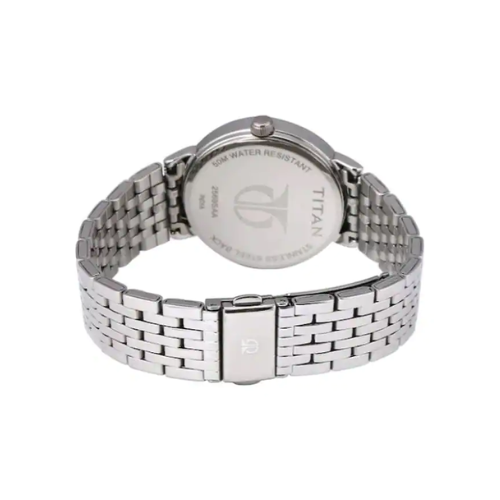 TITAN Workwear Watch with Blue Dial & Stainless Steel Strap 2569SM01(DG357)