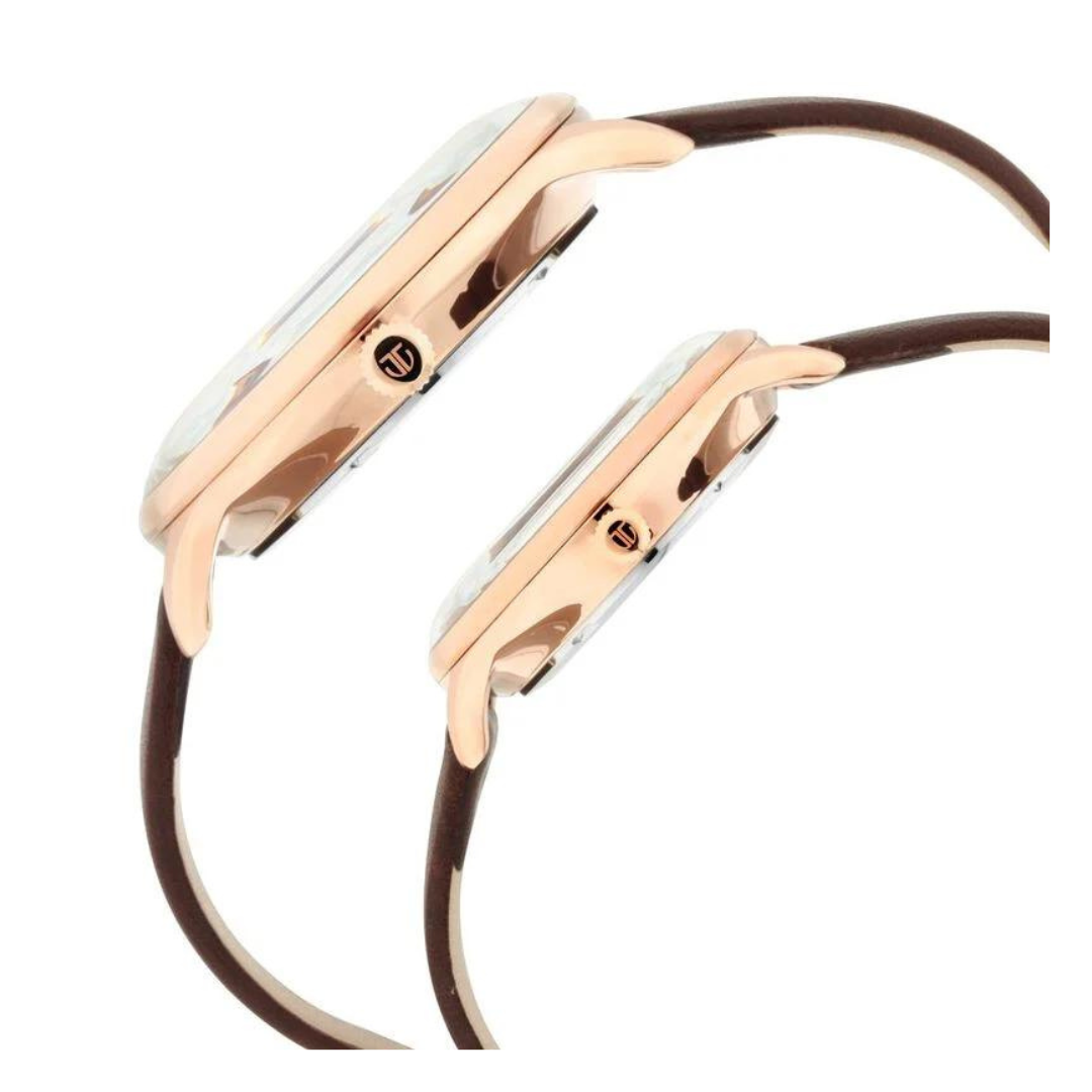 Titan Bandhan White Dial Quartz Multifunction Leather Strap watch for Couple 9400394203WL01 / NS9400394203WL01P