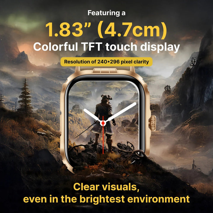 Timex iConnect Go+ 1.83"(4.64 cm) Display with Metallic Body and BT Calling Smartwatch For Unisex - TWIXW1001T