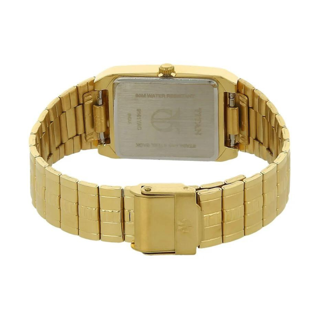 Titan Black Dial Golden Metal Strap Watch NP9151YM05