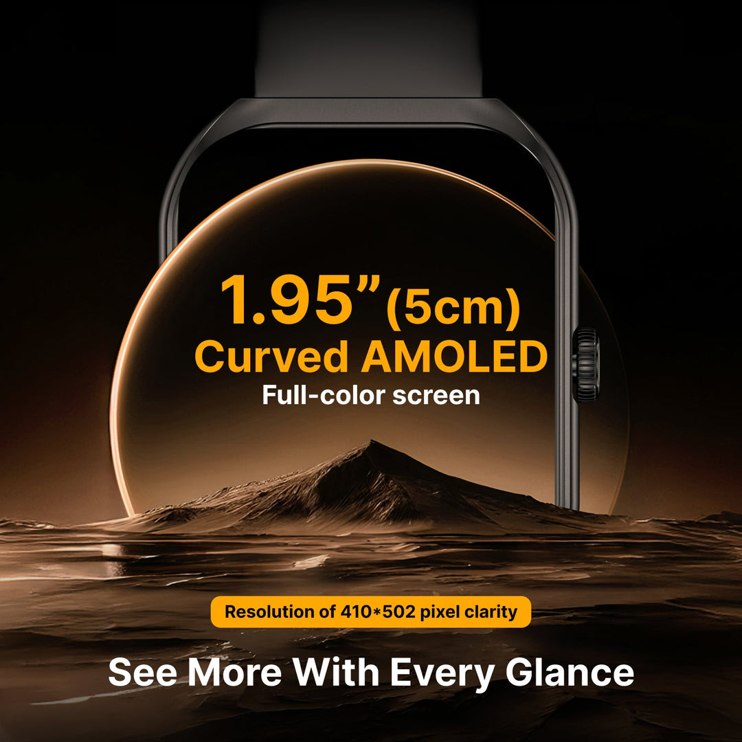 Timex Smart Progen 1.95" (4.95 cm) Curved AMOLED Display with Functional Crown and BT Calling Smartwatch For Unisex - TWTXW800T