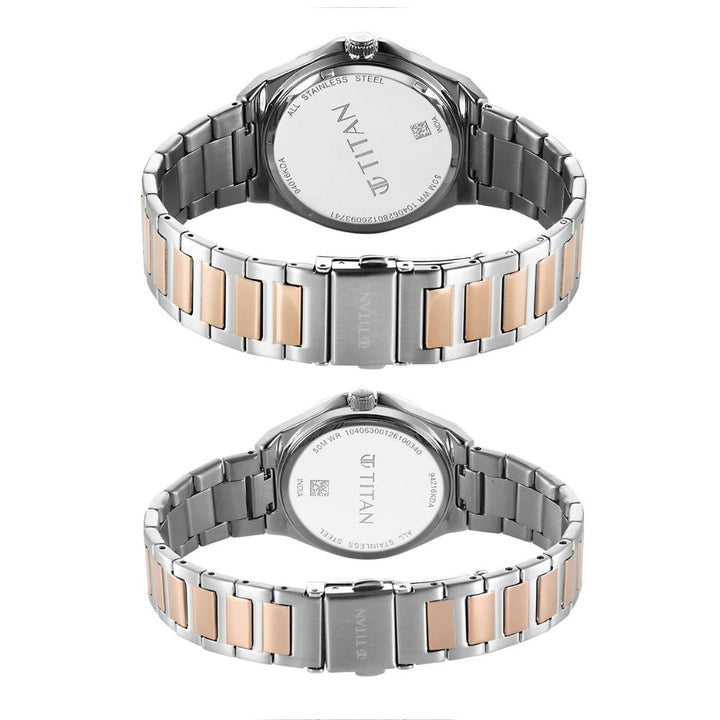 Titan Modern Bandhan 9401694216KM01 White Dial Couple Watch