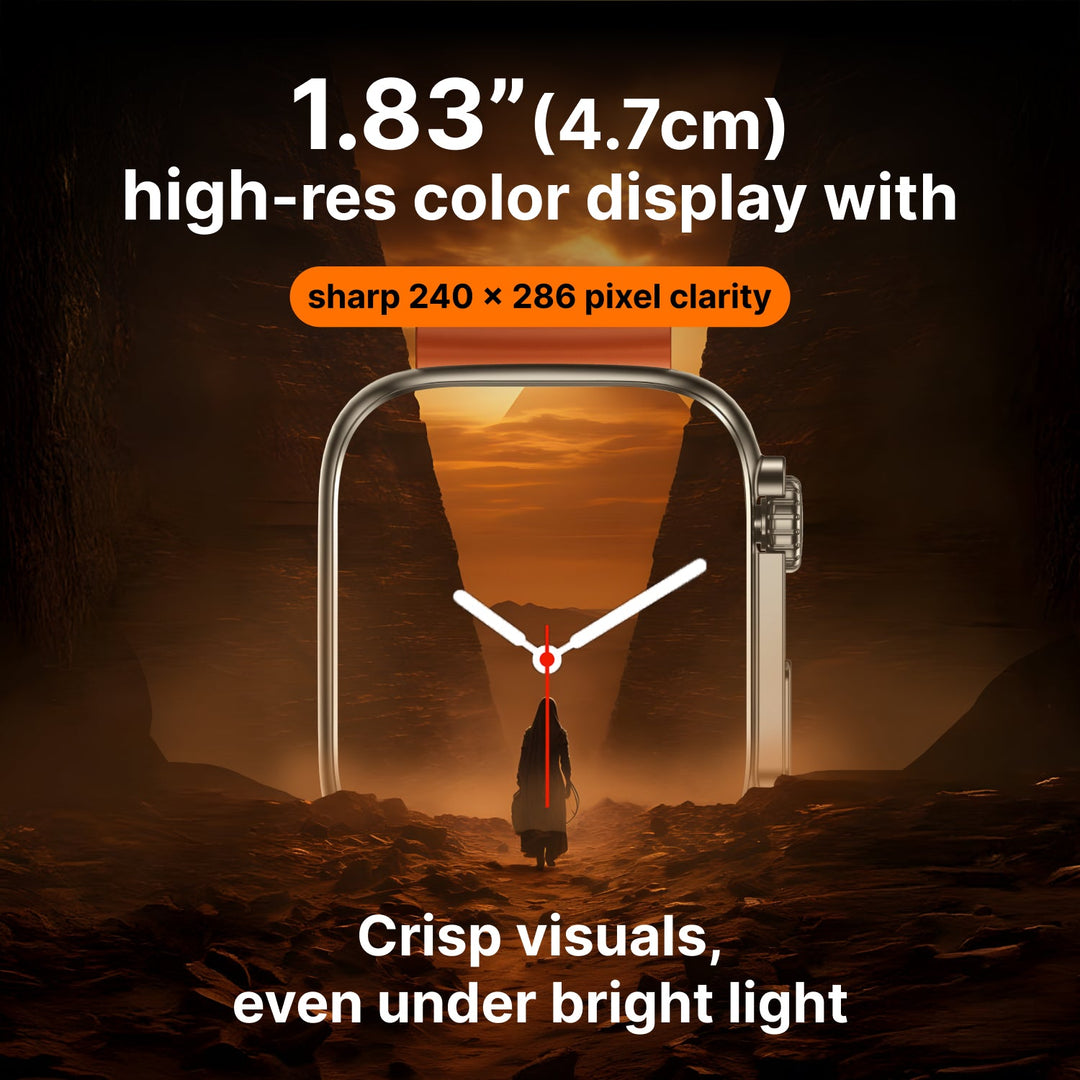 Timex iConnect Edge 1.83"(4.64 cm) Display with Functional Crown and BT Calling Smartwatch For Unisex - TWIXW701T