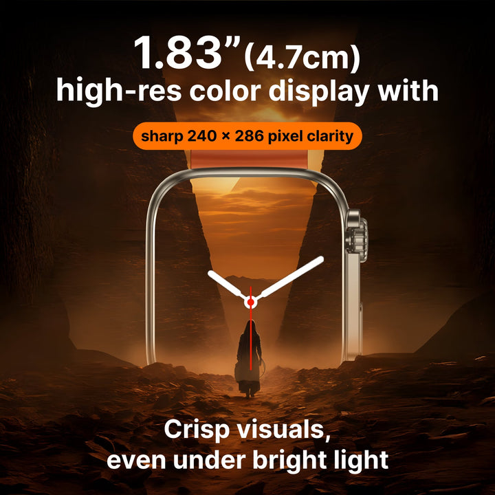 Timex iConnect Edge 1.83"(4.64 cm) Display with Functional Crown and BT Calling Smartwatch For Unisex - TWIXW701T