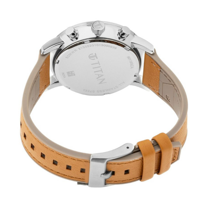 Titan Athleisure Black Dial Quartz Multifunction Leather Strap watch for Men NN90119SP01 (DK564)