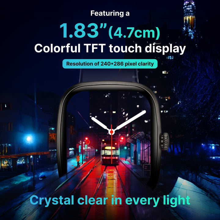 Timex iConnect Calling Ace 1.83"(4.64 cm) Display with Functional Crown and BT Calling Smartwatch For Unisex - TWIXW1103T