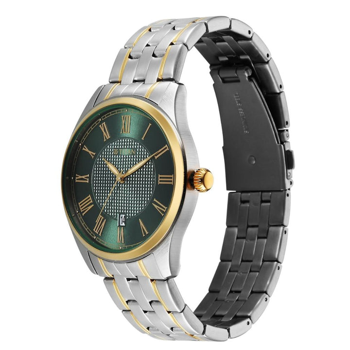 Titan 10063BM01 Green Dial Men&