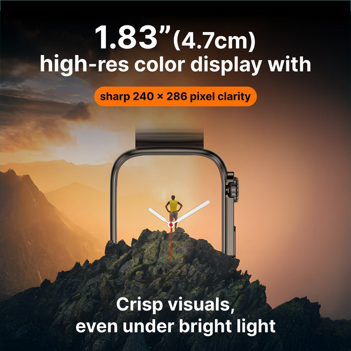 Timex iConnect Edge 1.83"(4.64 cm) Display with Functional Crown and BT Calling Smartwatch For Unisex - TWIXW700T