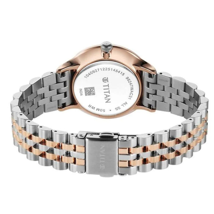 Titan Purple Prestige 95247KM02 Brown Dial Women&