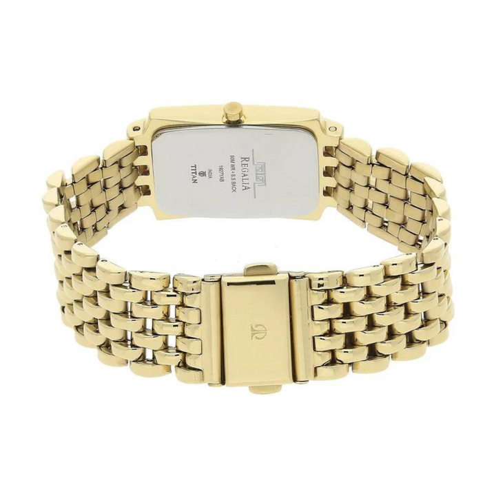 Titan Black Dial Golden Stainless Steel Strap Watch NN1927YM06