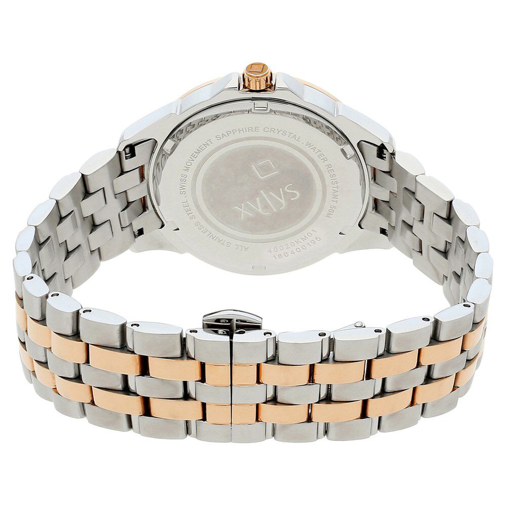 Xylys Swiss Analog with Date Two Toned Stainless Steel Strap White Dial Watch For Men NS40020KM01E