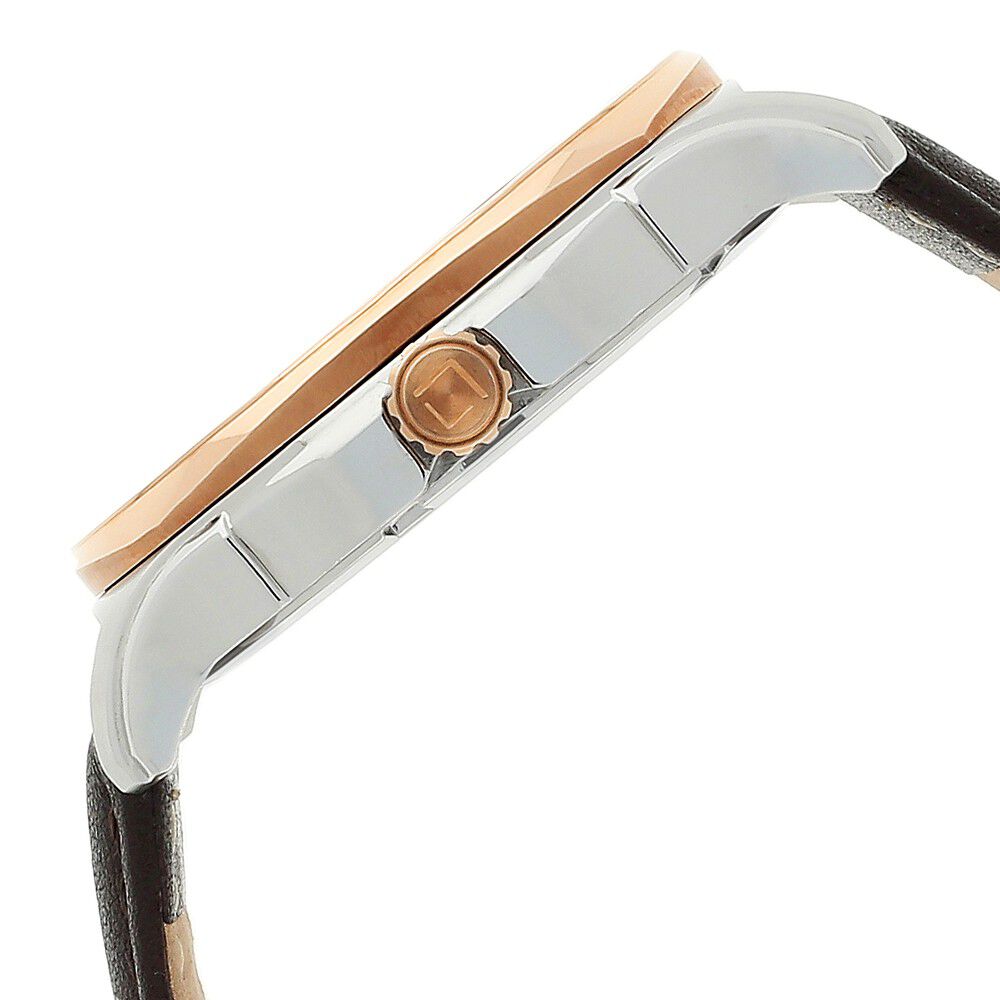 Xylys Swiss Analog with Day Date Brown Leather Strap Silver Dial Watch For Men NS40023KL01E