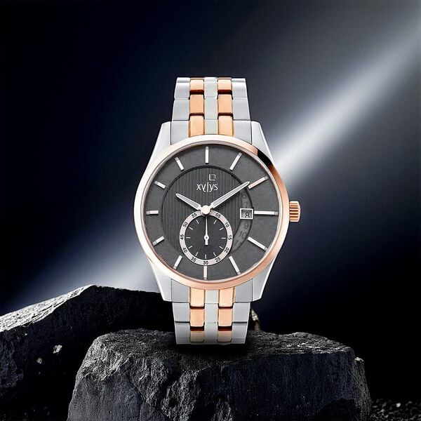 Elegant Xylys Quartz Analog Watch for Men with Grey Dial