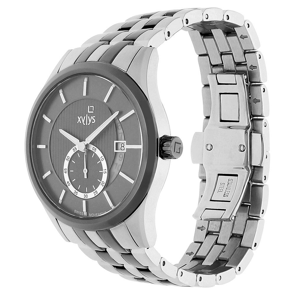 Xylys Offsets Swiss Analog Stainless Steel Grey Dial Watch for Men NS40024KM02E