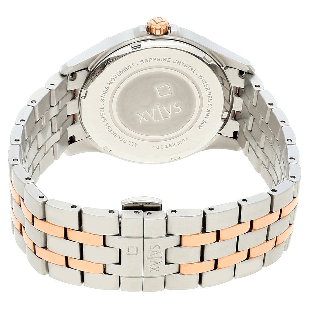 Xylys Swiss Analog with Date Two Toned Stainless Steel Strap Grey Dial Watch For Men NS40025KM01E