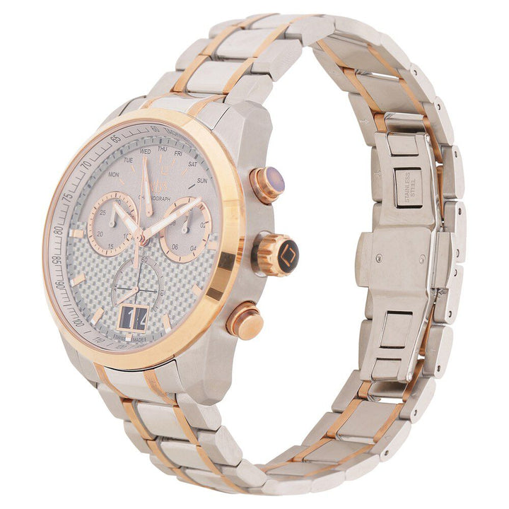 Xylys Swiss Chronograph Two Toned Stainless Steel Strap Grey Dial Watch For Men NS40027KM03