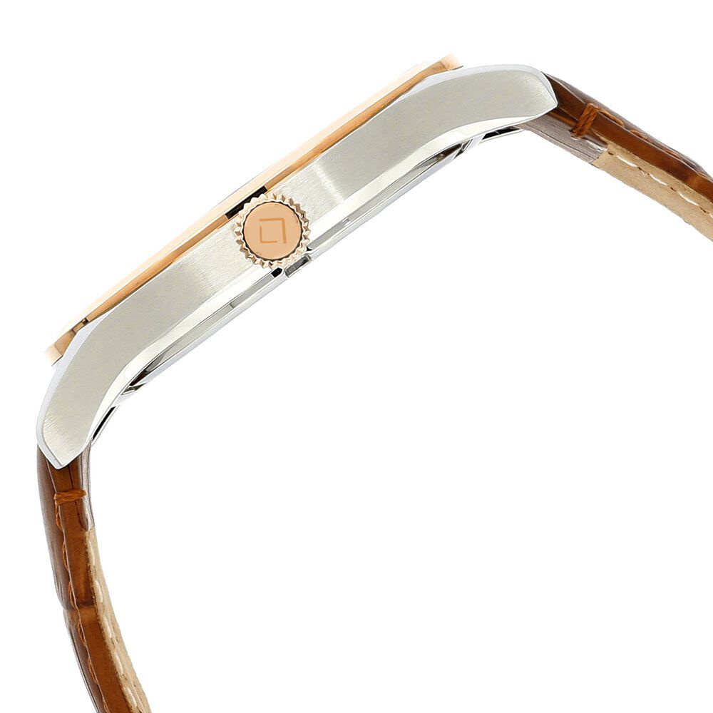 Xylys Swiss Analog with Date Brown Leather Strap Silver Dial Watch For Men NS40037KL01E