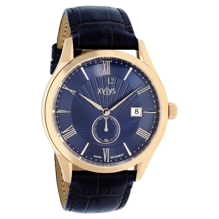 Xylys Swiss Analog with Date Blue Leather Strap and Dial Watch For Men NS40037WL02E