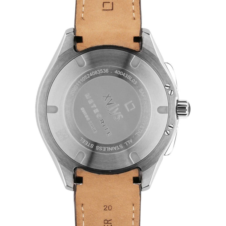 Xylys Swiss Chronograph Grey Leather Strap White Dial Watch For Men 40043SL03